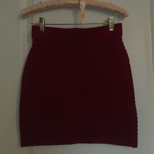 Deep Red Bodycon Mini Skirt